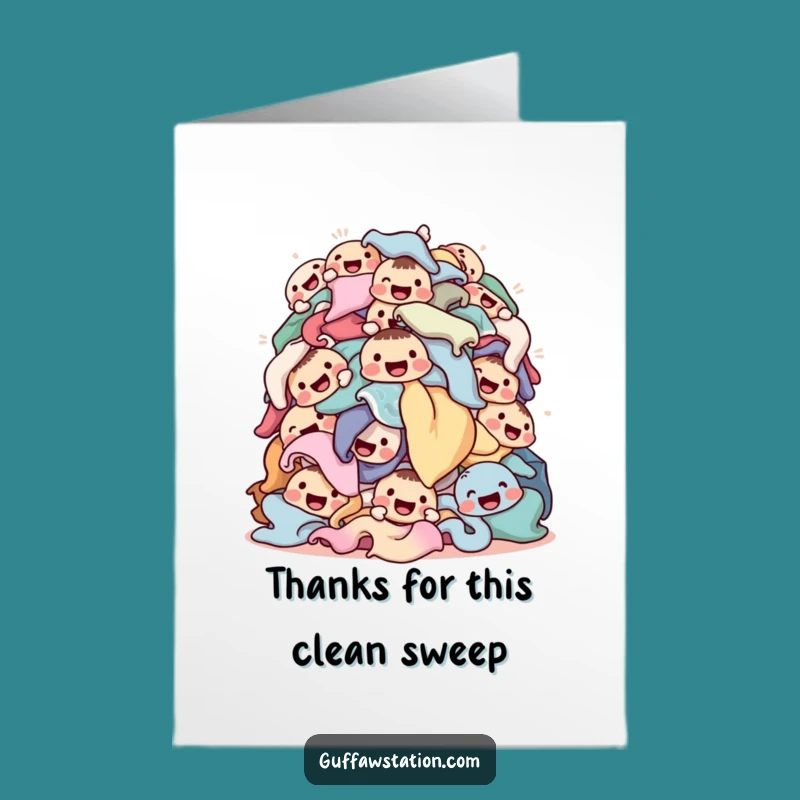 Free Printable Thank You Card: Laundry Faces, Quirky Downloadable for Saying Thanks with Humor!