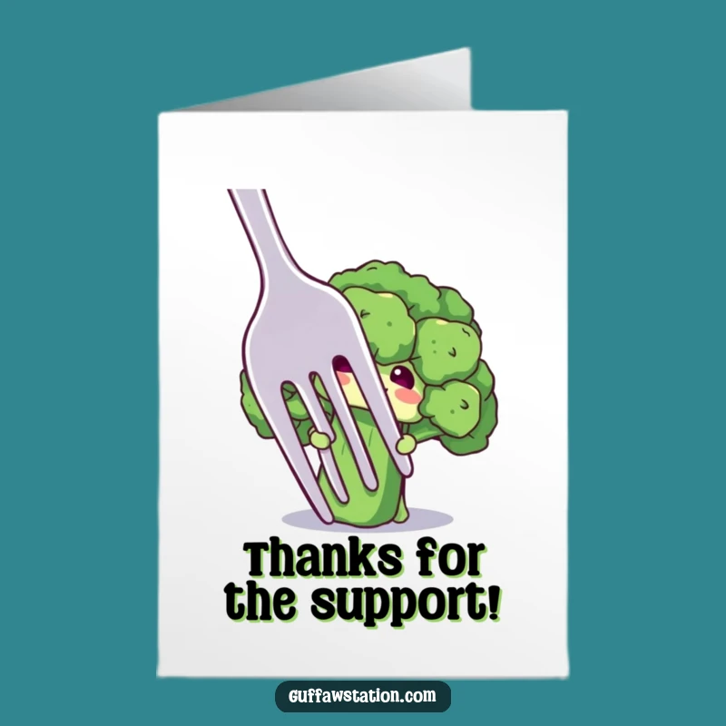 Free Printable Thank You Card: Shy Broccoli Gratitude Downloadable Gift