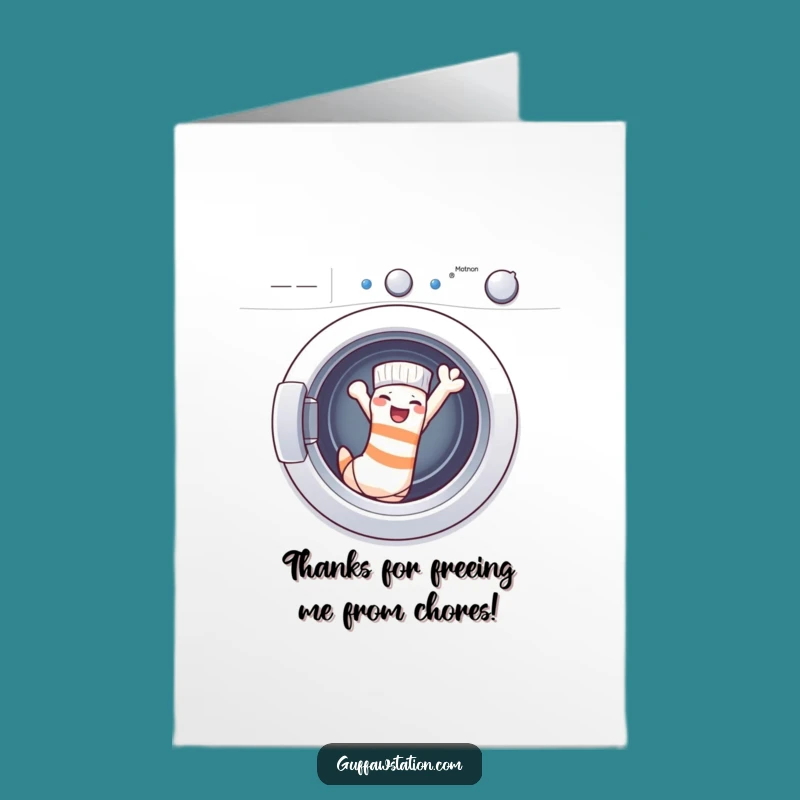 Free Printable Thank You Card: Sock Escapes Washer, Hilarious Downloadable Gift!