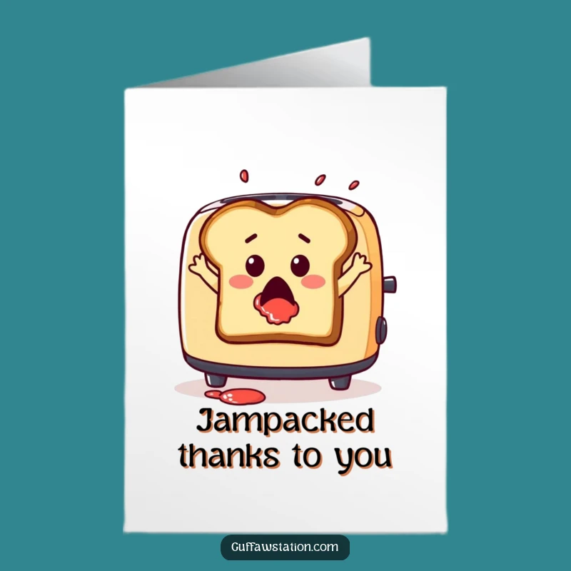 Free Printable Thank You Card: Toast Jump Jam Gratitude Downloadable