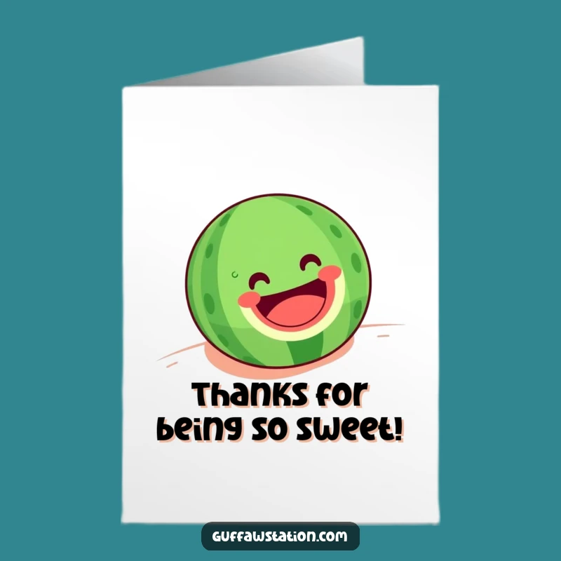 Free Printable Thank You Card: Watermelon Roll Thanks! Downloadable Funny DIY Gift of Gratitude.