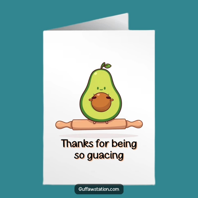 Free Printable Thank You Card: Balancing Avocado, Downloadable Sentiment, Easy DIY Gift