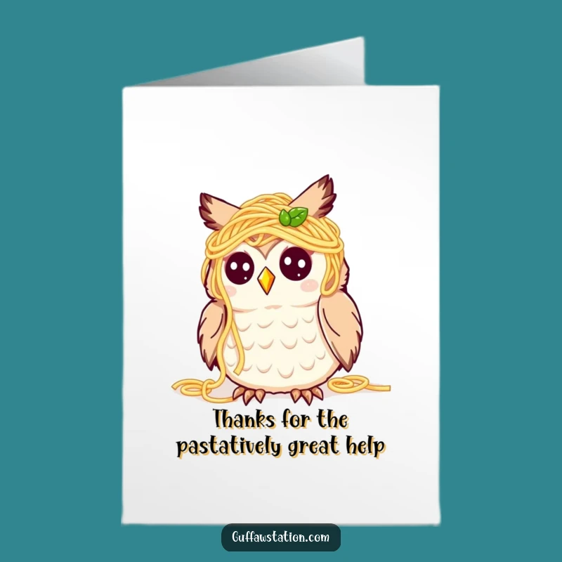 Hilarious Free Printable Thank You Card: Spaghetti Owl Downloadable Gift