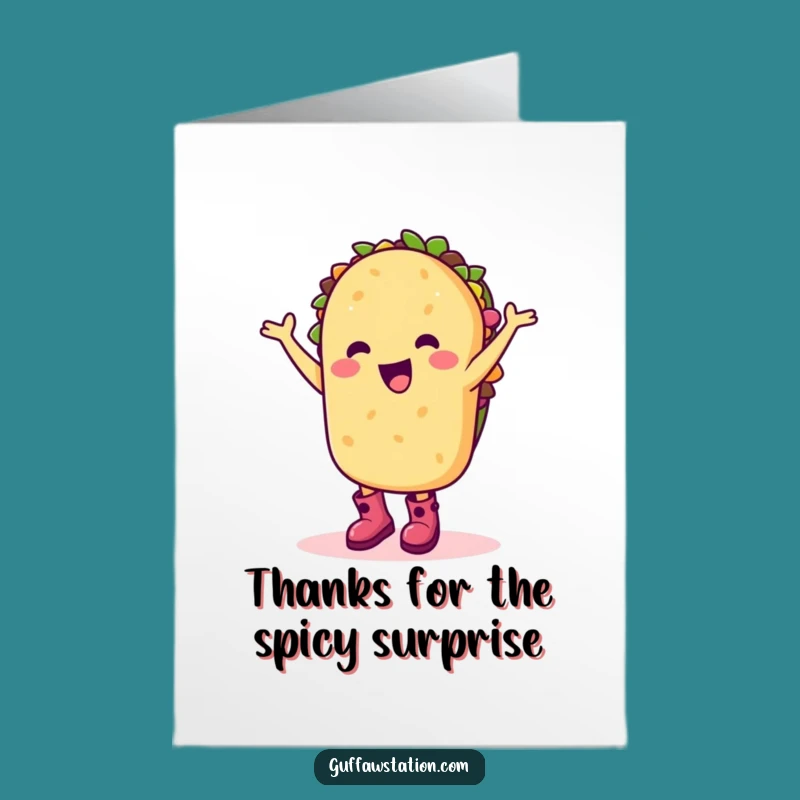 Free Printable Thank You Card: Taco's Thankful Dance Downloadable Gift
