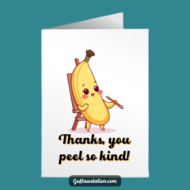 Free Printable Thank You Card: Banana Art - Quirky Downloadable Message