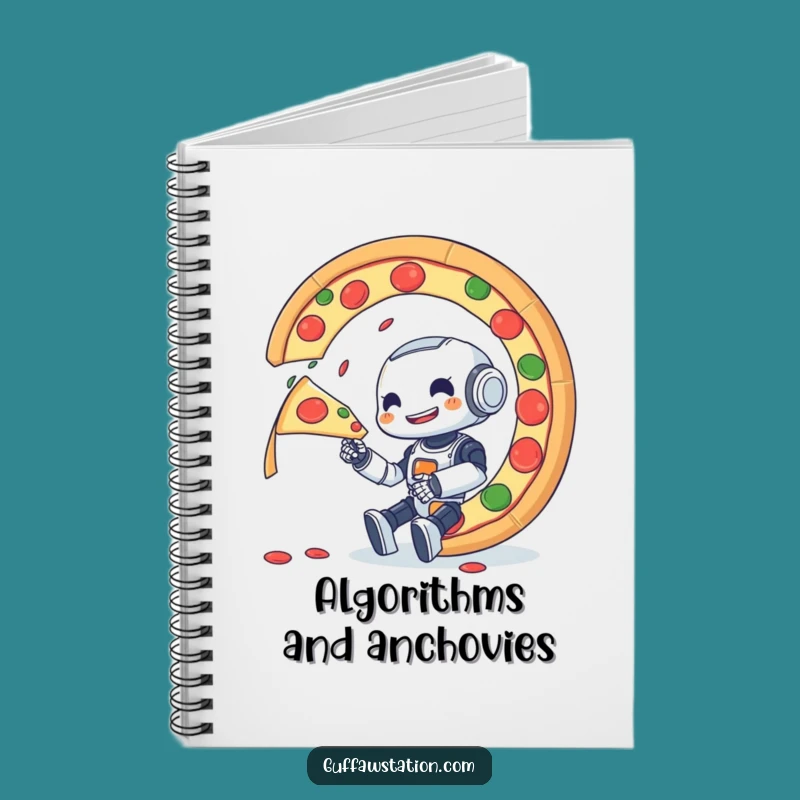 Funny Robot Pizza Notebook: Jot Down Ideas with this Bot's Feast