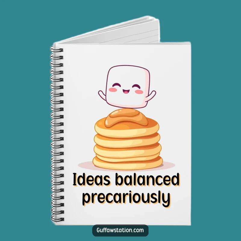 Funny Marshmallow Pancakes Notebook: Giggling Cartoon Character Journal For Gift