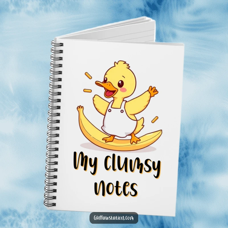 Funny Duck Notebook: A duck in an apron tripping, flinging fries, ideal for jotting down messy and funny ideas.