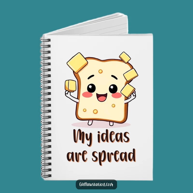 Funny Juggling Toast Butter Notebook - Breakfast Journal Gift