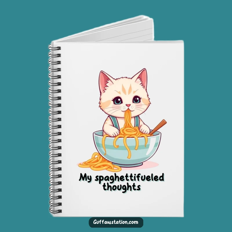 Funny Cat Spaghetti Notebook: Journal Your Messy Thoughts