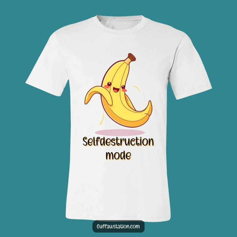 Funny Banana Peel T-Shirt: Cute Character's Epic Self-Trip Design