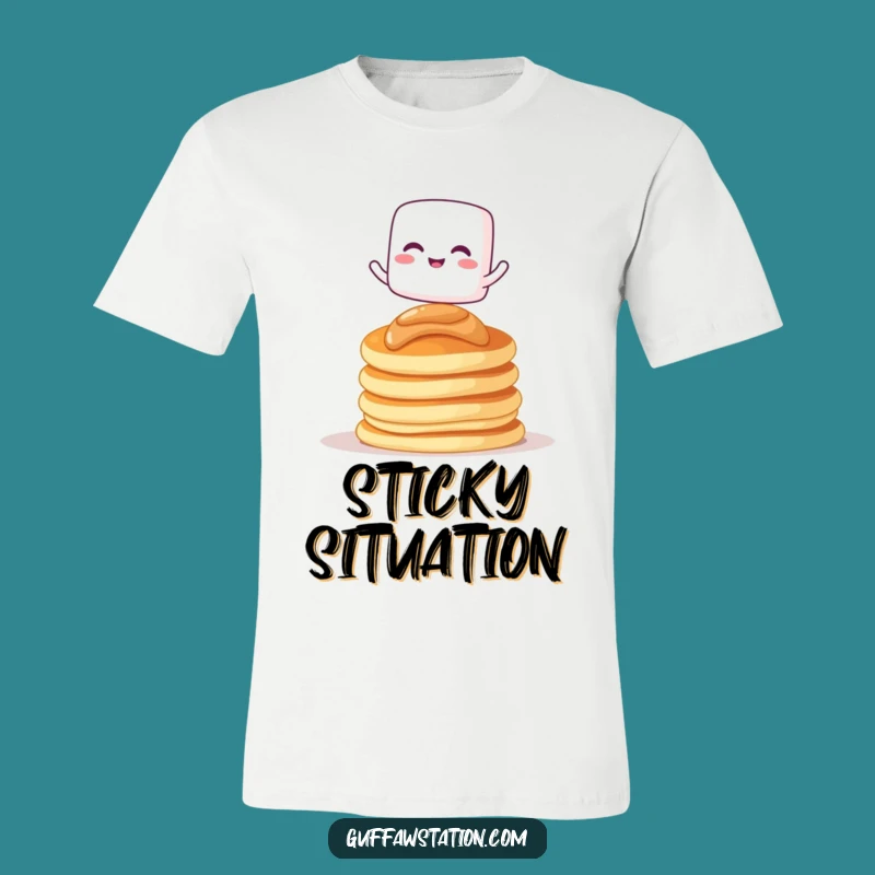 Funny Marshmallow Pancakes T-Shirt: Giggling Cartoon Character Tee For A Gift