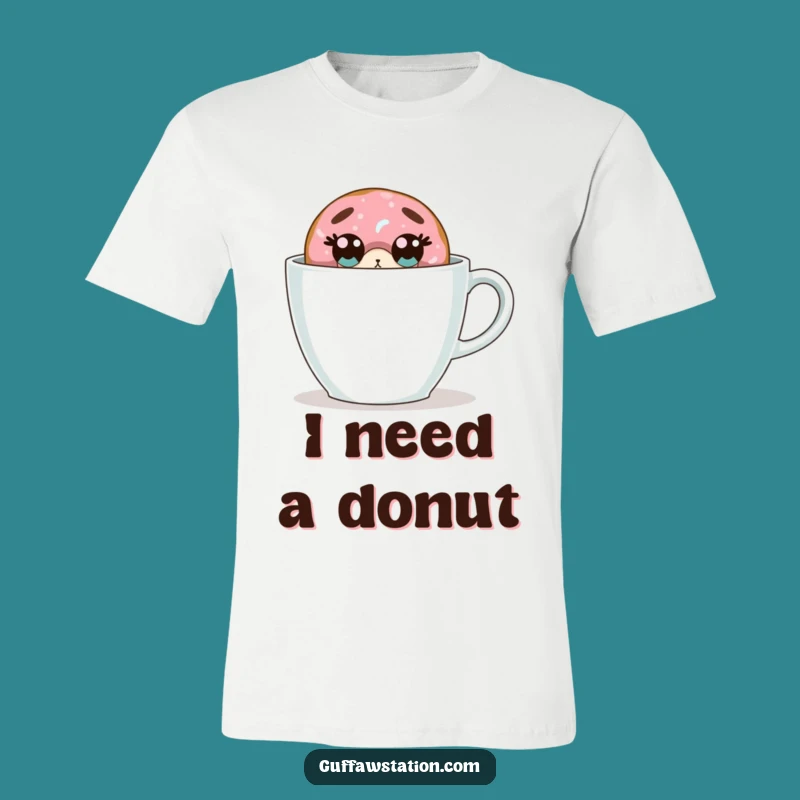 Funny Surprised Donut T-Shirt - Hide & Seek Coffee Tee Gift!