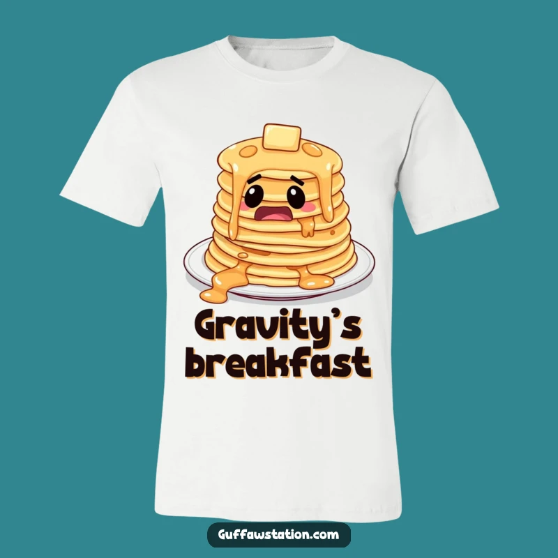 Funny Pancakes Sliding T-Shirt: Wear Your Breakfast Escapades!