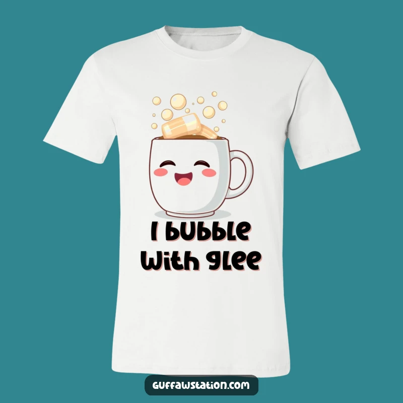 Funny Laughter Tee: Overflowing Coffee Cup Design, Great Funny Gift for Humor Enthusiasts