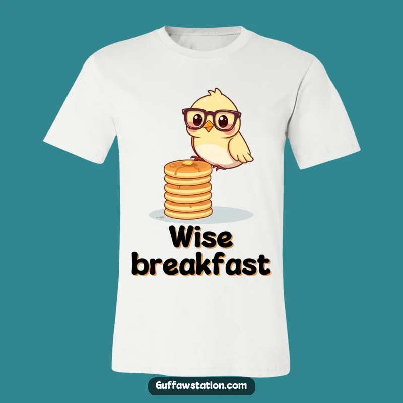Funny Bird Professor Pancakes T-Shirt - Comical Apparel for Breakfast Lovers