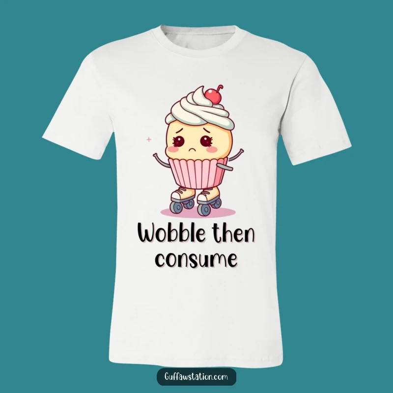 Funny Roller Skate Cupcake T-Shirt: Bewildered Fall, Hilarious Fashion Gift!
