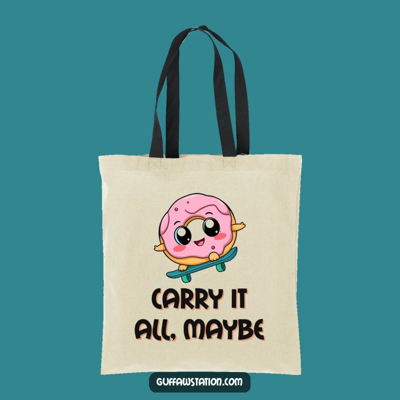 Funny Donut Skateboard Tote Bag: Carry Your Laughs in Style, Perfect Gift
