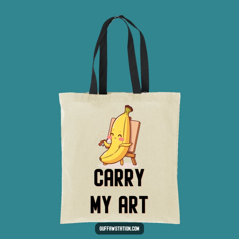 Funny Banana Self-Portrait Tote Bag: Hilarious Accessory for Artful Shoppers!