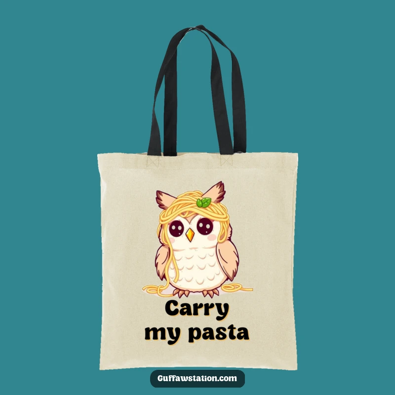 Funny Spaghetti Owl Tote Bag - Culinary Chaos Companion Gift