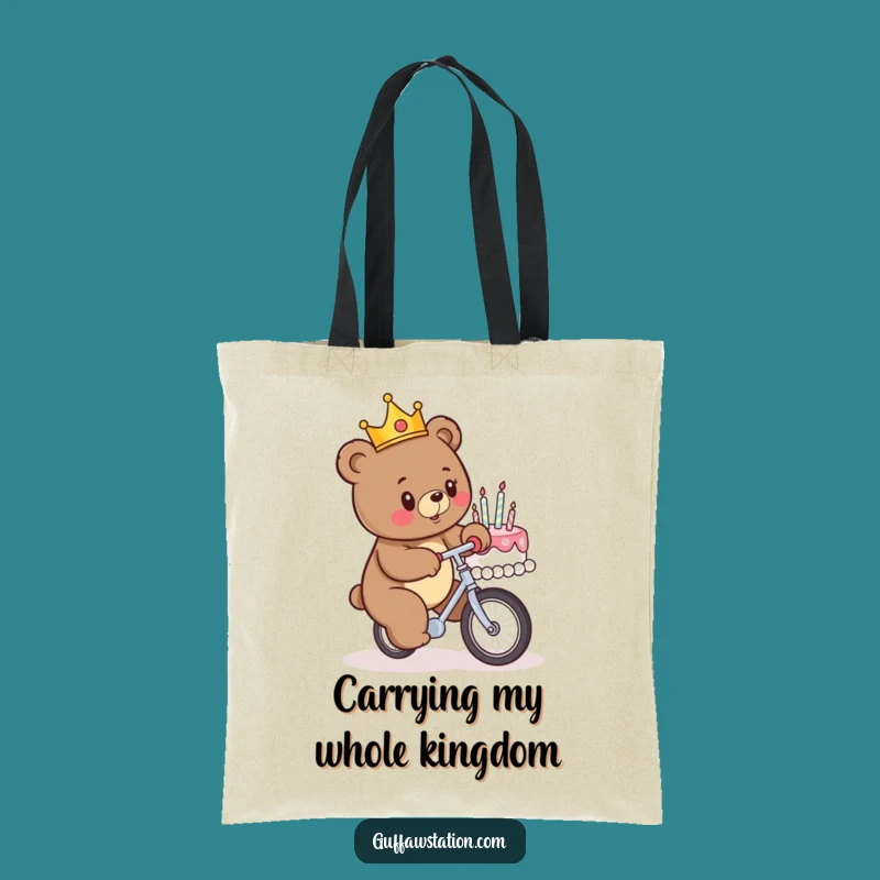 Funny Birthday Bear Unicycle Cake Smash Tote Bag - Carry Your Laughs