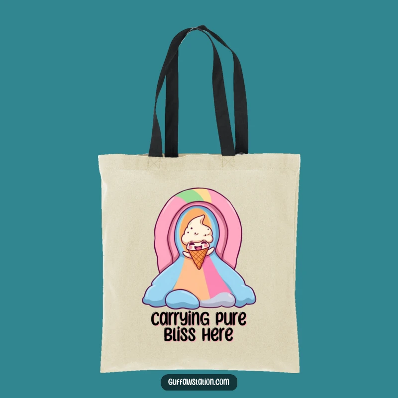 Funny Ice Cream Cone Tote Bag - Carry Your Fun & Rainbow Essentials!