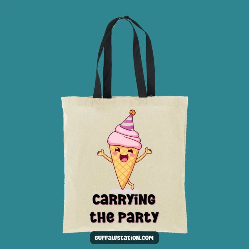 Funny Dancing Ice Cream Tote Bag: Carry Your Fun with This Hilarious Dessert Design