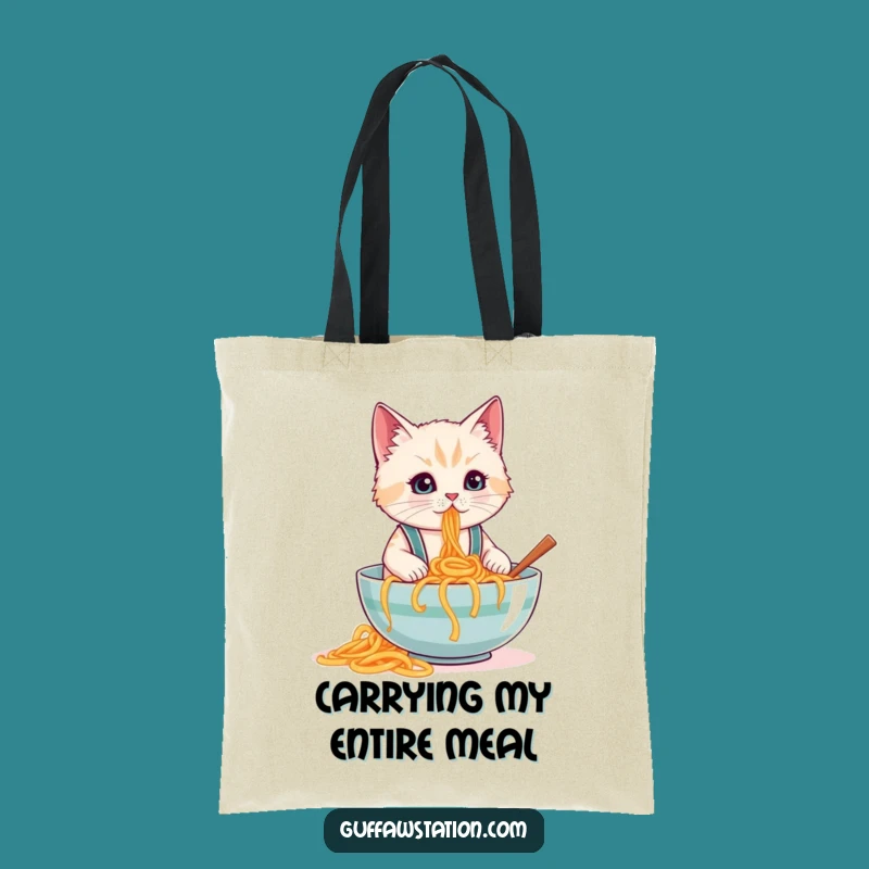 Funny Cat Spaghetti Tote Bag: Carry Your Messy Style