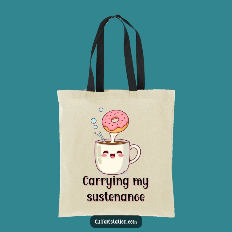 Funny Coffee Mug Donut Bubble Tote Bag: Carry Your Morning Fun