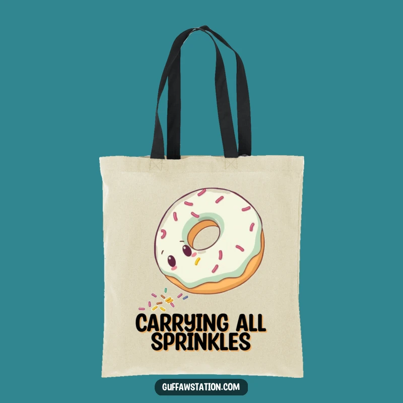 Funny Donut Roll Tote Bag - Sweet Accessory Gift for Treat Hauls