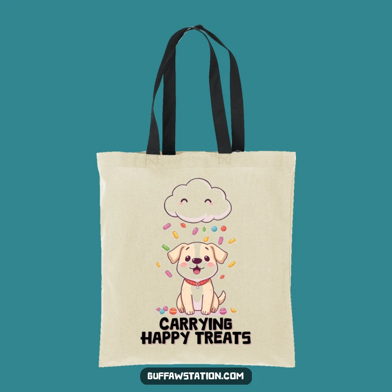 Funny Shy Cloud Dog Tote Bag: Carry Sweetness and Smiles