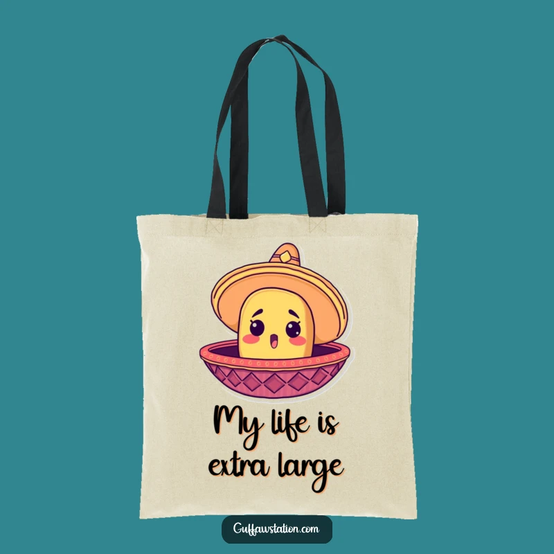 Funny Taco Sombrero Tote Bag: Surprised Fiesta Carry-All, Great Gift!