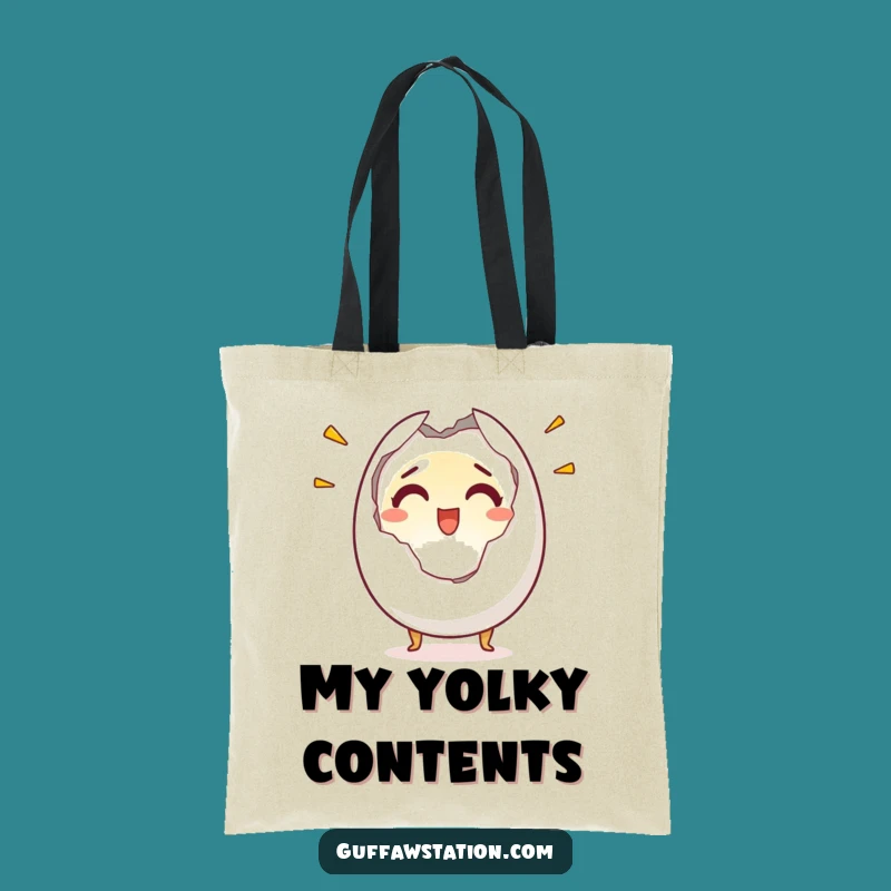 Funny Shocked Egg Tote Bag: Startled Character Carry-All, Perfect Hilarious Funny Gift!